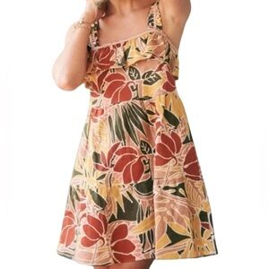 Sezane Fily Vicky Dress in Multi Leaves Print Size FR 34 US 2